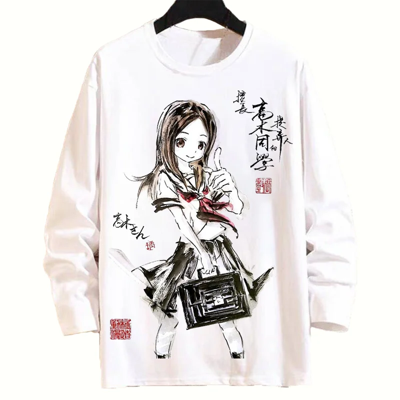 

Anime Teasing Master Takagi-san Anime T-Shirt Crewneck Men Women T-Shirt Long Sleeve Top Tee Harajuku Streetwear Anime Clothes