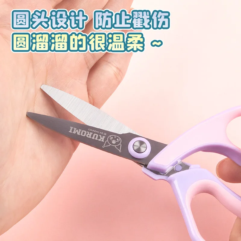 Фото Sanrio Color Titanium офисные канцелярские ножницы для резки студенческие ножницы для ручной резки детские ножницы ножницы с круглой головкой №4