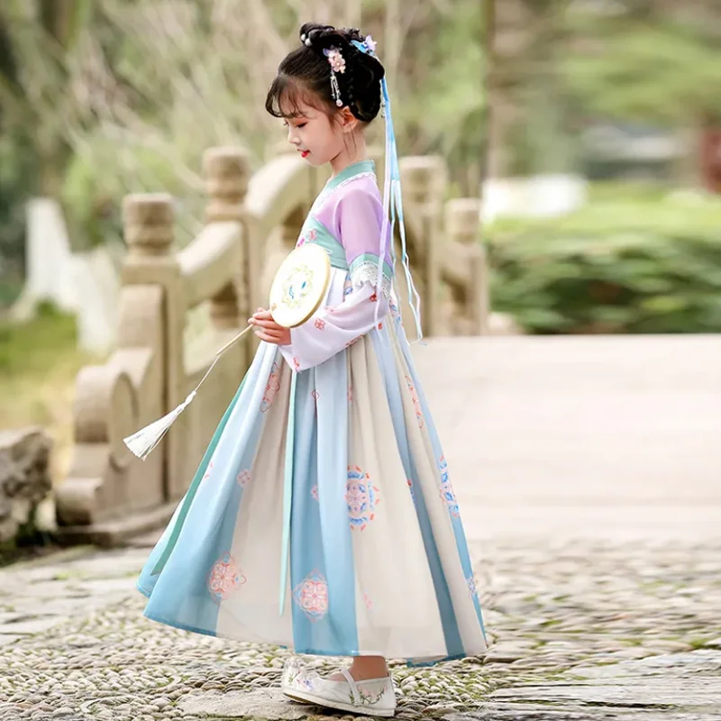 Детское женское китайское платье ханьфу ретро Повседневное для девочек с