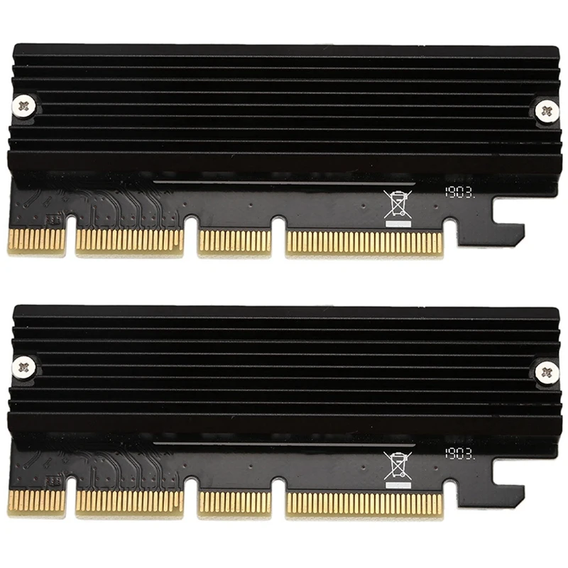 

2X M.2 Nvme Ssd Ngff To Pcie 3.0 X16 Adapter M Key Interface Card+Heatsink Support Pci Express 3.0 X4 2230-2280