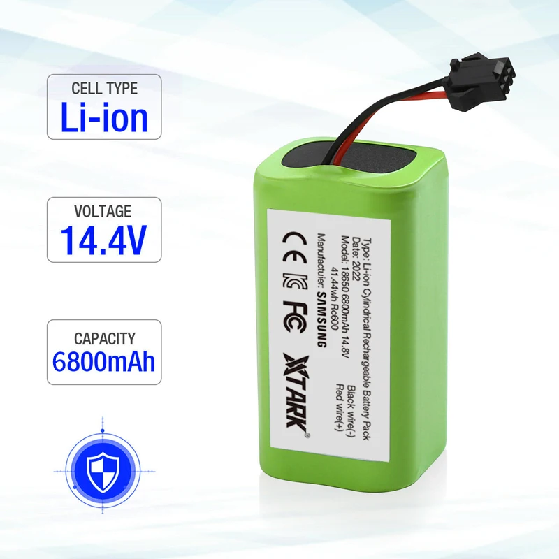 

14.4V 6800mAh 18650 Replacement Battery for Conga Excellence 990 Ecovacs Deebot N79S N79 DN622 Eufy Robovac 11 11S 12 15C 15S