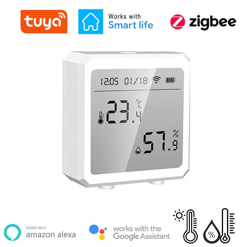

Tuya ZigBee Temperature Humidity Sensor Controller Meter Indoor Hygrometer Thermometer LCD Display For Alexa Google Smart Home