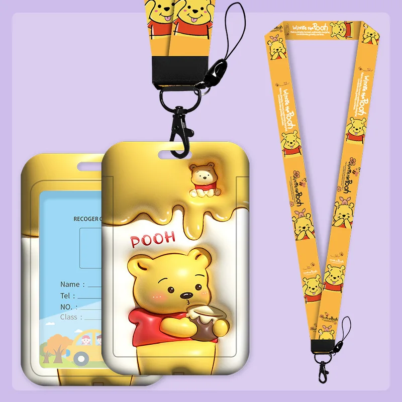 New Disney Women's Card Holders Cartoon 3D Expansion Card Case Mickey Mouse Pooh Bear StellaLou Bank ID Card Bags for Girls