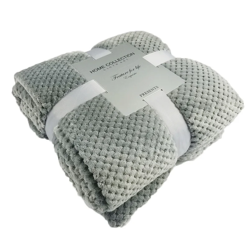 Мягкие теплые фланелевые одеяла для кровати однотонные розовые синие коралловые