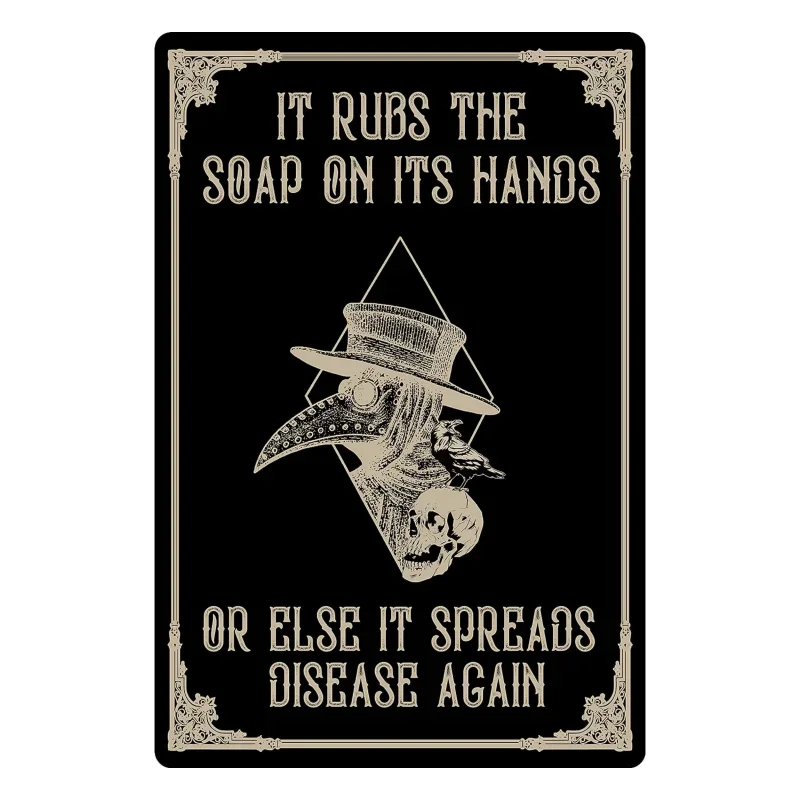 1 шт. жестяная вывеска Flinelife Plague Doctor Wash Your Hands 8 X 12 готический декор для ванной