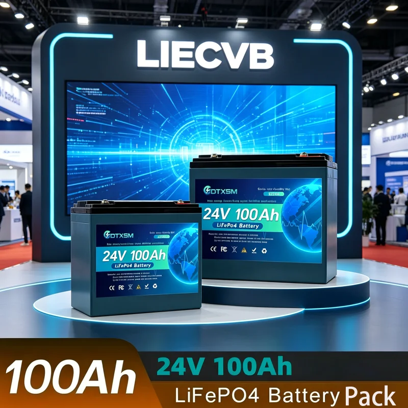 Фото Аккумулятор LiFePO4 100 Ач 24 В со встроенной BMS 200 А, 6000 глубоких циклов, идеально подходит для хранения солнечной энергии, кемпинга, солнечных систем и резервного питания дома №1