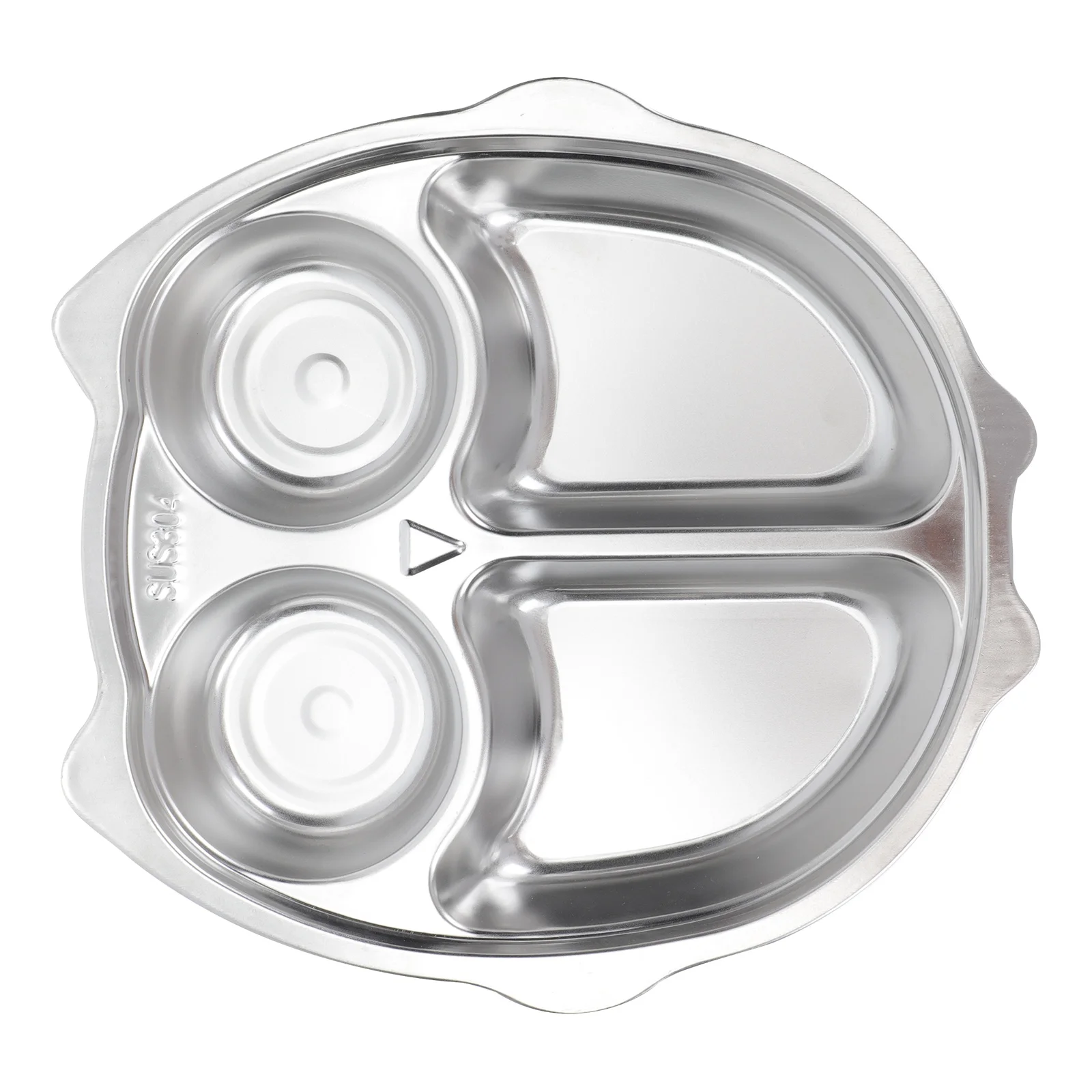 

Plate Divided Plates Tray Steel Stainless Serving Trays Compartment Metal Dining Dinner Lunch Camping Sectional Kids Cartoon