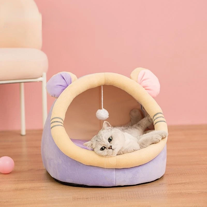 

Cozy Kitten Lounger Cushion Cat House Tent Soft Small Dog Mat Bag Beds For Cats Pet Supplies Warm Cat Bed Cute Pet Basket