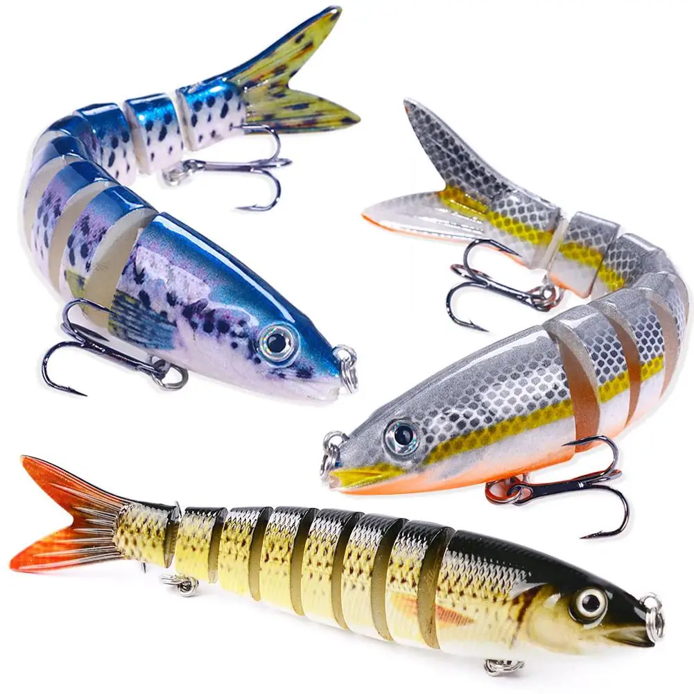 

YFASHION 3PCS Lifelike Fishing Lures Slow Sinking Bionic Swimming Lures Multi Jointed Swimbait Hard Bait Fishing Gifts For Men