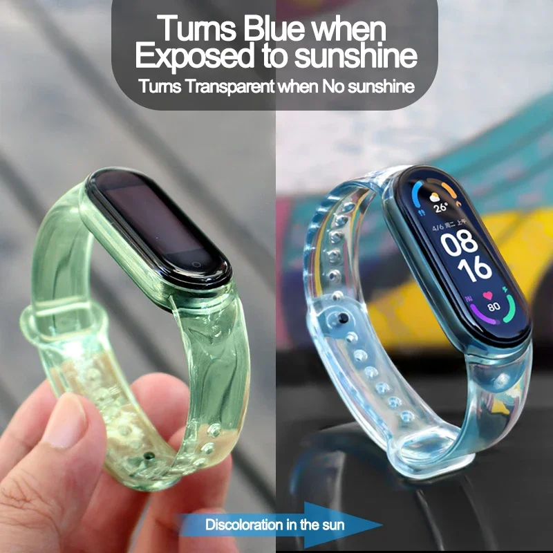 Силиконовый ремешок для часов Xiaomi Mi Band 7/6/5/4/3 цвет в ассортименте