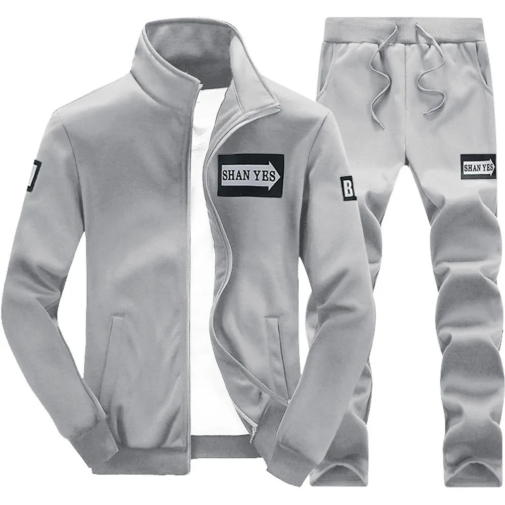 

Men's Autumn Winter Thicken Sweatshirt Top Pants Sets Sports Suit Tracksuit
