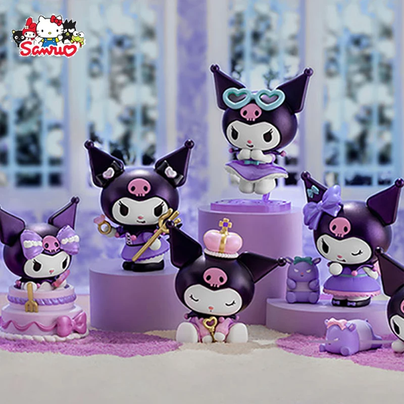 

Genuine Sanrio Kuromi Figures Kawaii Anime Purse Party Series Blind Box Action Figure Dolls Toy Desktop Ornament Decoration Gift