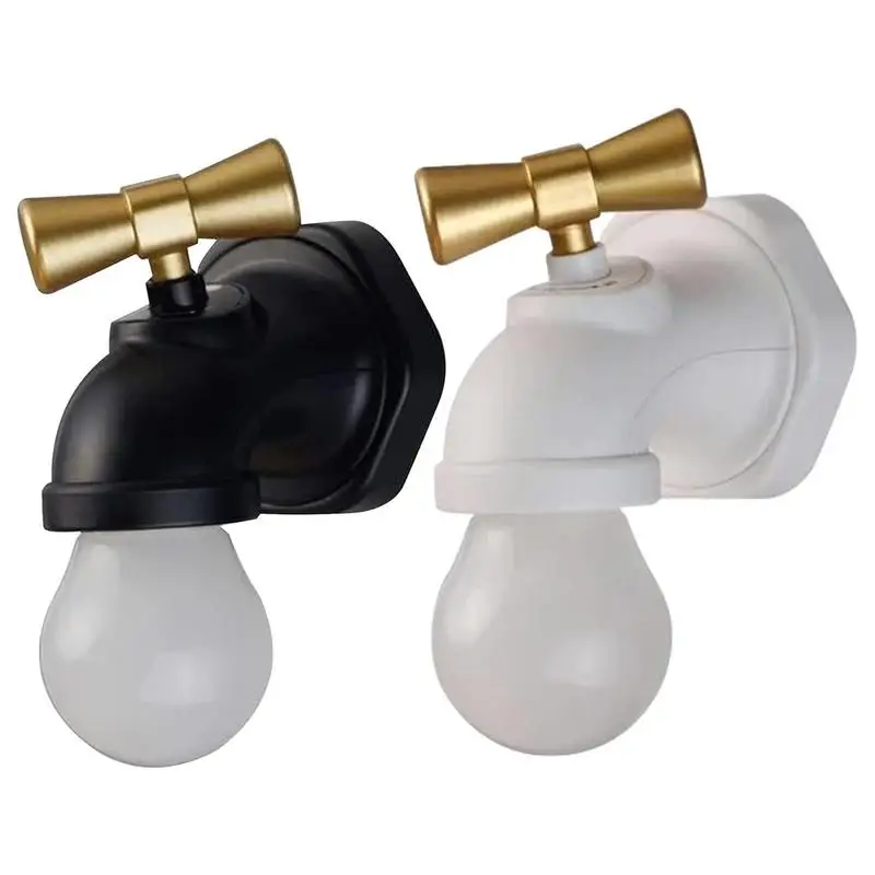 

Creative Faucet Night Light Voice Activated LED Faucet Nightlight USB Rechargeable Bedside Lamp Wall Lamp for Indoor Corridor
