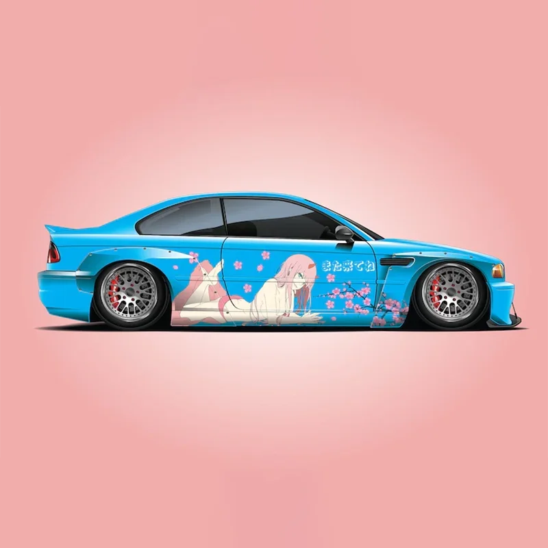 

Zero Two Japanese Anime Vehicle Livery Darling in The FranXX Manga Theme Side Car Wrap Cast Vinyl Wrap Universal Size sticker