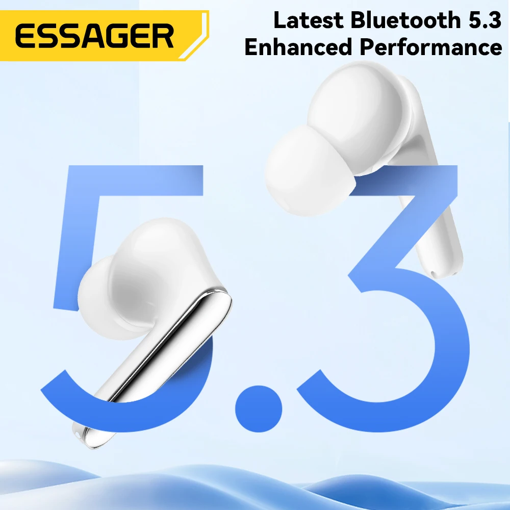 Фото Беспроводные наушники Essager, Bluetooth, Hi-Fi стерео, двойное шумоподавление, наушники-вкладыши с микрофоном, умная сенсорная гарнитура №5