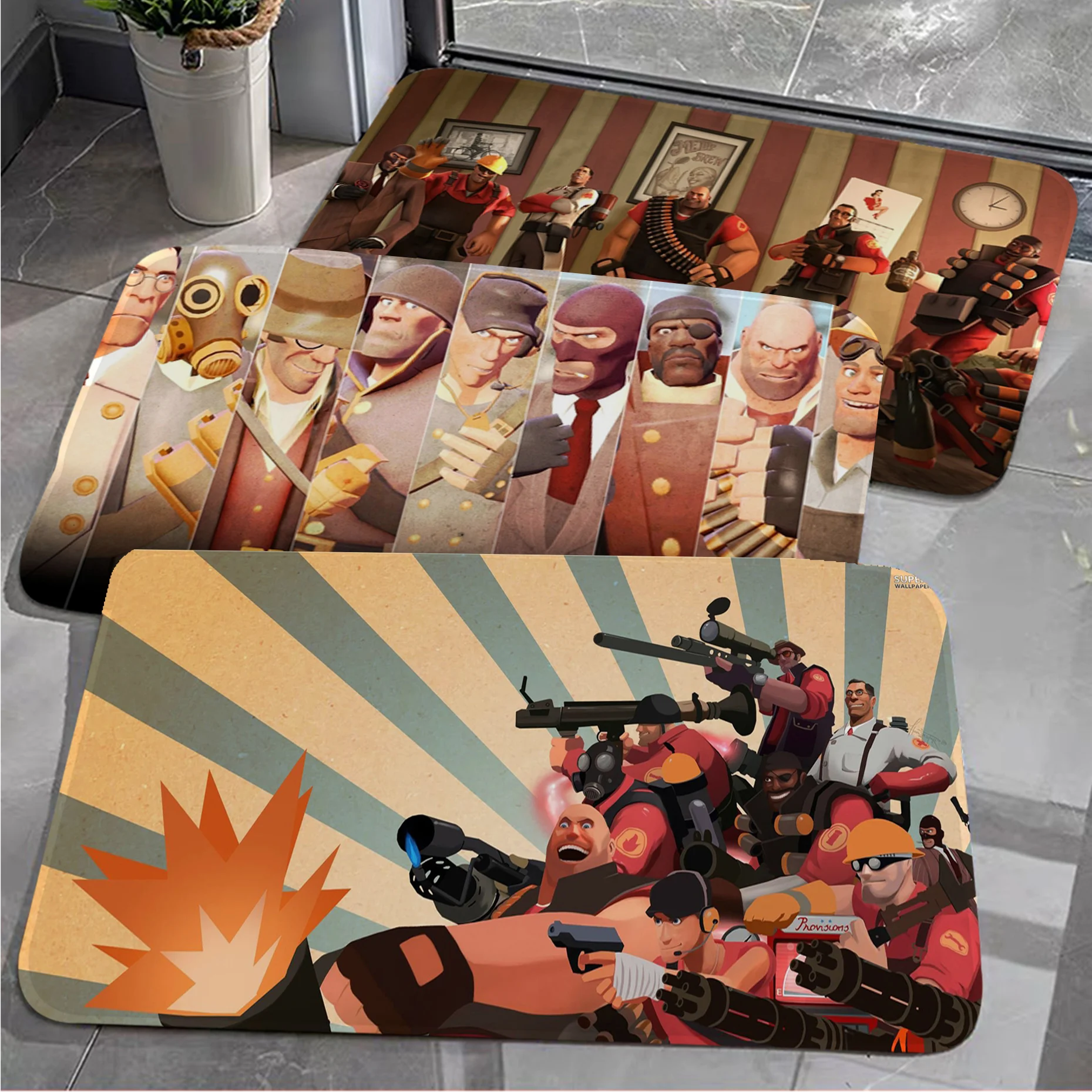 

Popular Design Team Fortress 2 Kitchen Mat Nordic Style Bedroom Living Room Doormat Home Balcony Anti-Slip Bedside Mats