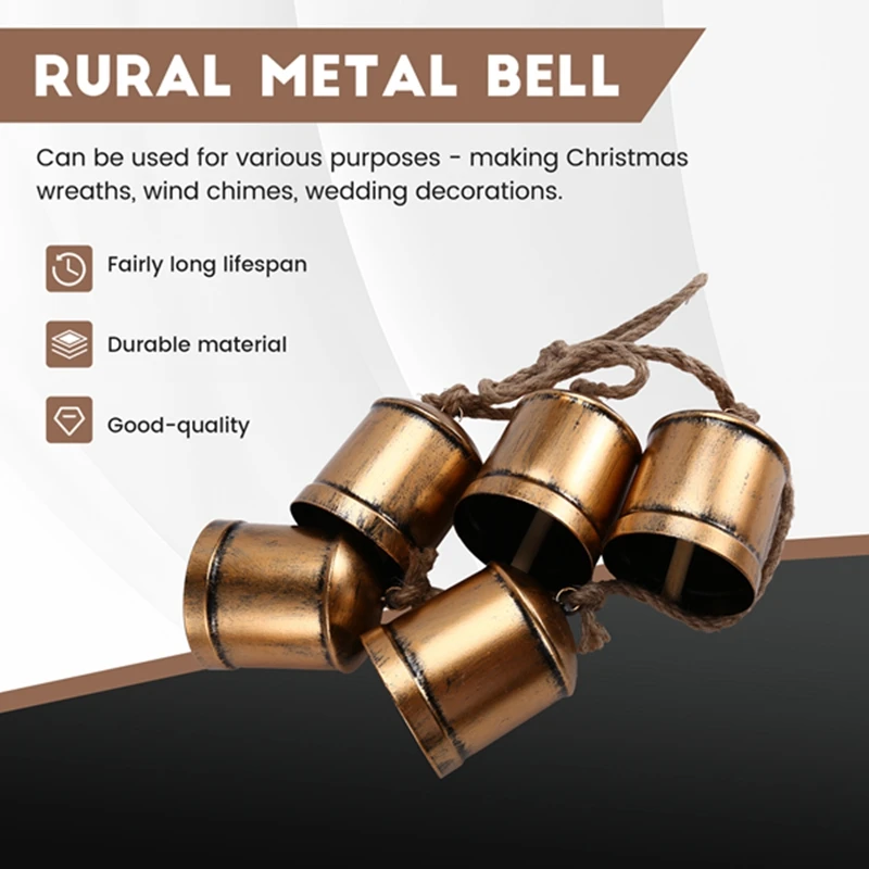 Набор потертых винтажных деревенских металлических колокольчиков подвесной на