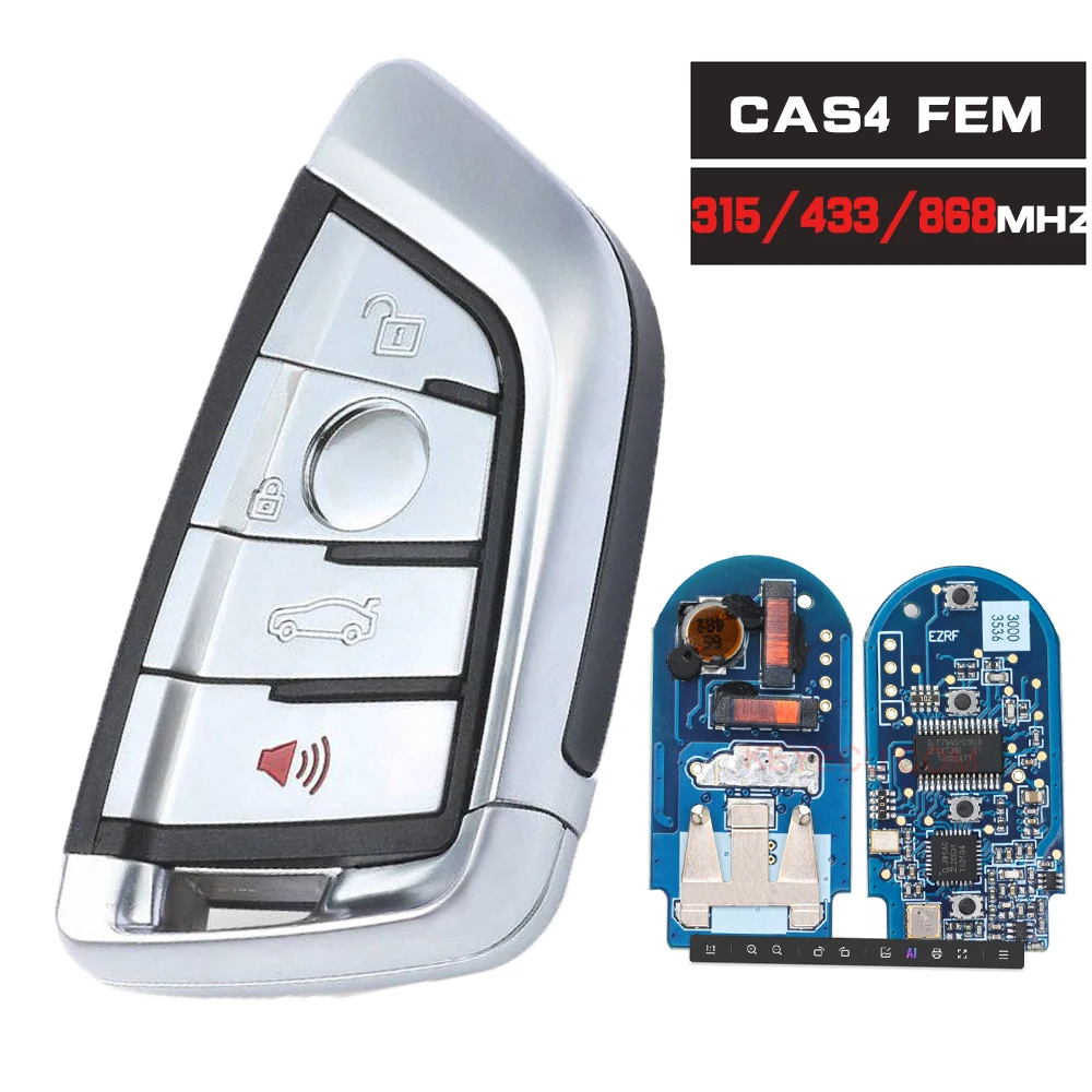 

Умный дистанционный ключ KEYECU с кнопкой 3/4 для BMW F серии CAS4 +/FEM 315 МГц YGOHUF5662, 433 МГц YGOHUF5767, 868 МГц YGOHUF5661 PCF7953