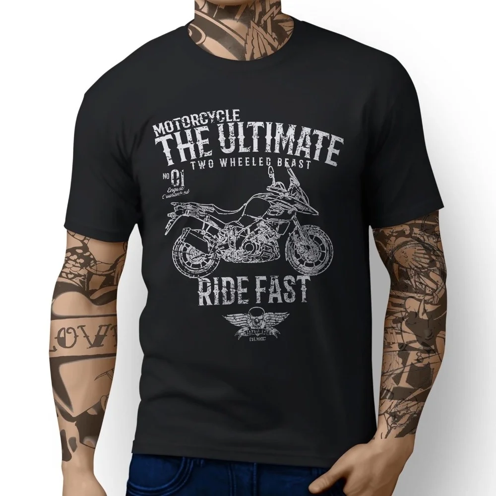 

Japan Motorcycle Suz V Strom 1000 V-Strom 650 Inspired Motorbike Art Men Funny Cotton Top Tees Short Sleeve Shirt Tees