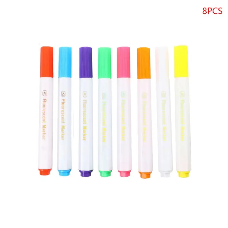 

G5AA 8 Colors Fluorescent Liquid Chalk Marker Pens Erasable Highlighters LED Writing