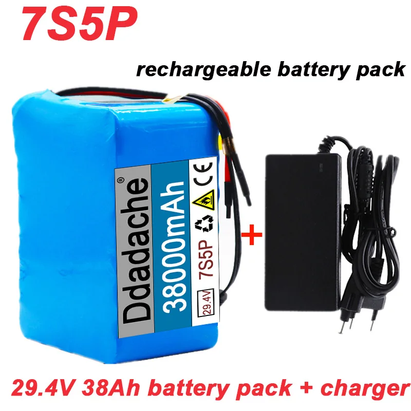 

High quality 7S5P 24V 38Ah battery 250W 29.4V 38000Ah2A charger for wheelchair electric bicycle lithium-ion batteries