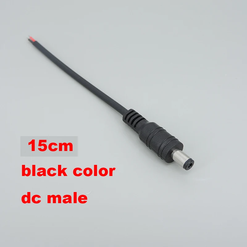 22AWG DC5521 DC Штекерный гнездовой кабель питания, переходник для провода, 5,5x2,1 мм, 2 контакта, фоторазъем