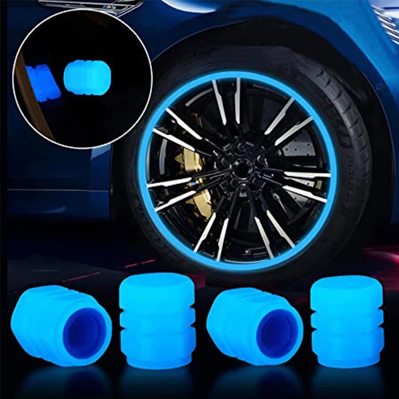 

Night Glow Luminous Wheels Caps Tire Valve Stem Air Caps Cover Fluorescent Illuminated Auto Car Wheel Valve Stem Caps Cover