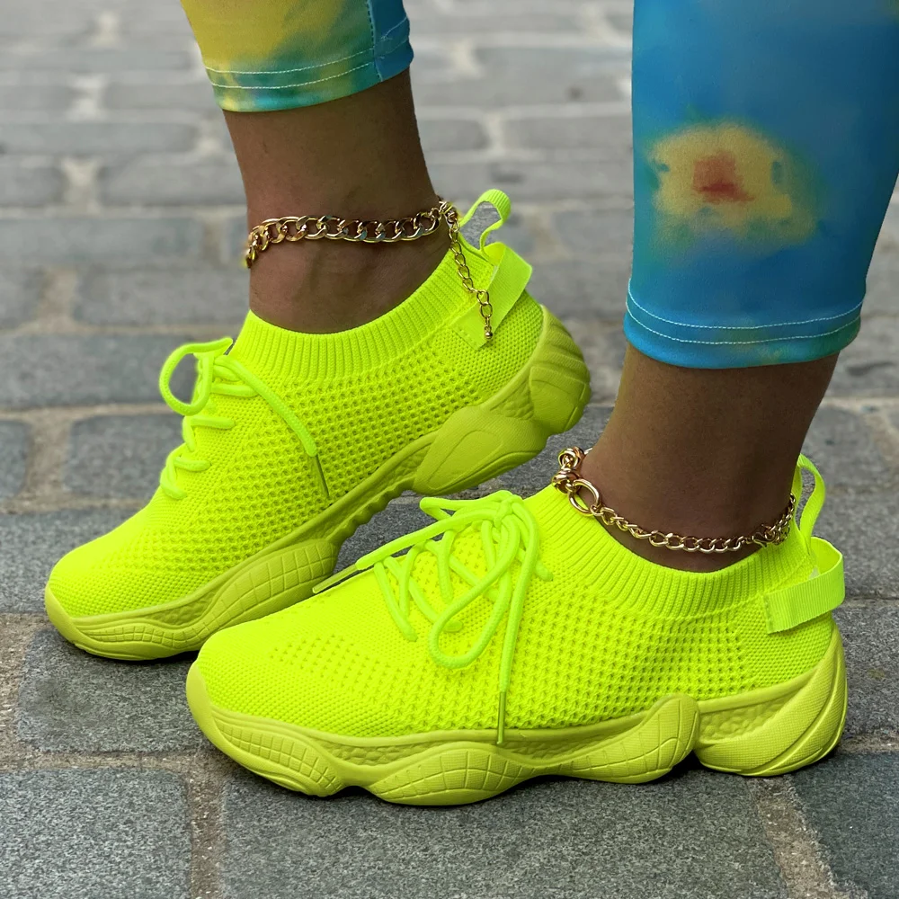 Shoes for Women Chunky Sneakers  Breathable Comfortable Fashion Sports Shoes Mesh Green Black Woman Casual Shoes Flat Size 43