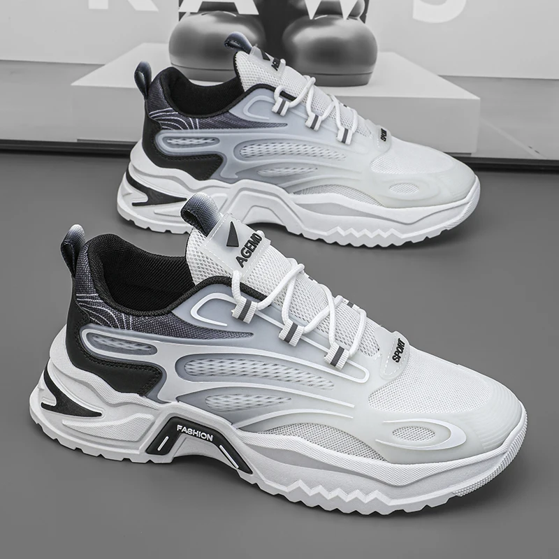Мужские кроссовки на платформе повседневная спортивная модная обувь дышащие для