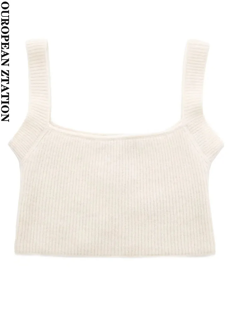 

PAILETE женский 2022 Модный укороченный трикотажный топ винтажный квадратный воротник на бретельках женский camis mujer