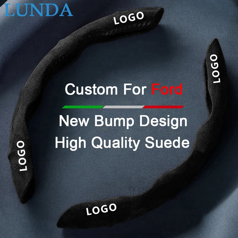 

Suede 1Pair Car Steering Wheel Cover Non-slip 38cm Universal For Ford Fiesta Puma Focus 2 3 Mondeo Kuga Ecosport Explorer F150