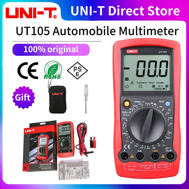 

UNI-T Digital Multimeter UT105+ UT107+ True RMS VFC AC DC Temperature Frequency Duty Cycle Diode Triode Automotive Multimeter