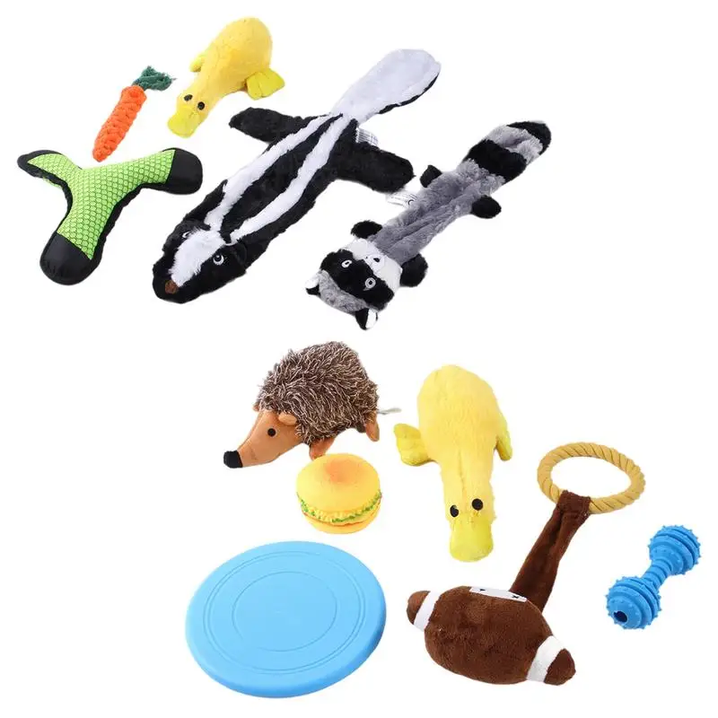 

Dog Squeaky Toys Puppy Teething Toys Interactive Pet Toys Fun For Indoor Puppies And Dogs Plush No Mess Chew And Play