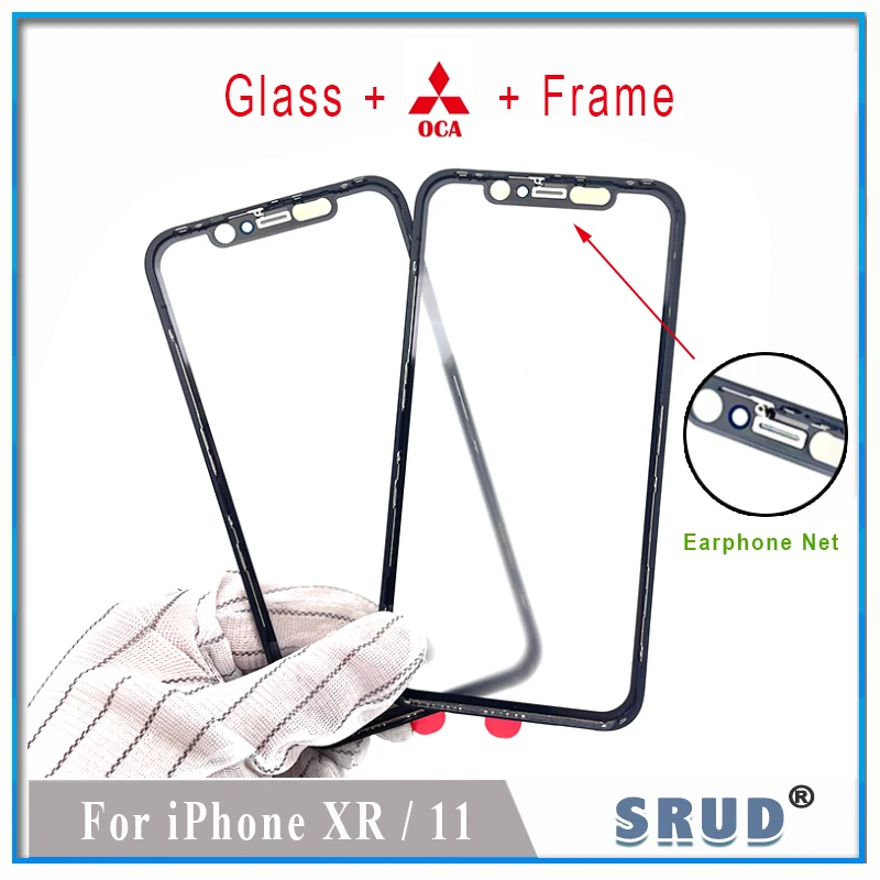 

10Pcs 1:1 Quality 3 in 1 Glass Laminated OCA Frame Bezel For Apple iPhone 11 XR LCD Screen Front Outer Touch Cover Replacement
