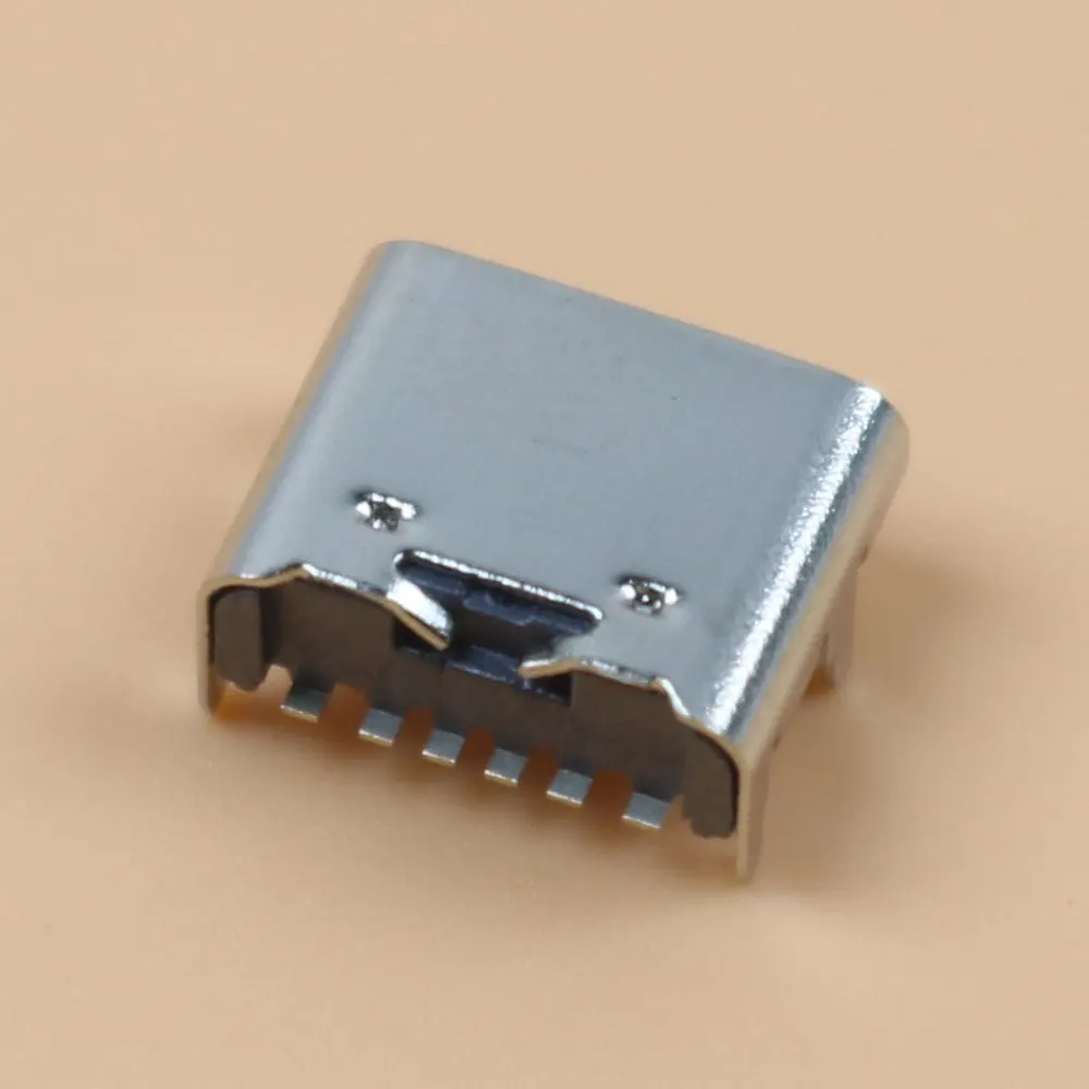Фото 10-50 шт. новый 6-контактный разъем SMT Micro USB Type C 3.1 гнездовой разъем SMD DIP для дизайна печатной платы DIY сильноточная зарядка №3
