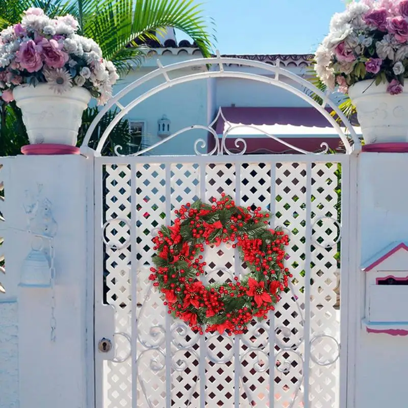 

Red Berry Wreaths For Front Door Red Door Wreath Artificial Dried Flower Wreath 19 Inch Fireplace Wreaths For Indoors For Winter