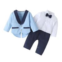new boys clothing spring and autumn baby rompers coat 2 pcs suit baby boy clothes kids outfits