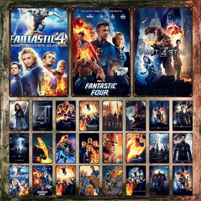 

Marvel Fantastic Four Metal Poster Four People Have Superpowers To Form The "fantastic Four" Metal Signs Movie Tin Signs Plaques