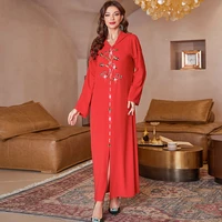 djellaba moroccan kaftan robe red muslim abaya dubai turkey arabic african islamic dress for women caftan marocain saudi arabia