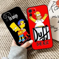cute homer family s sim psons phone case for xiaomi mi 11 mi 11 lite for xiaomi 11 lite 5g case black silicone cover tpu back