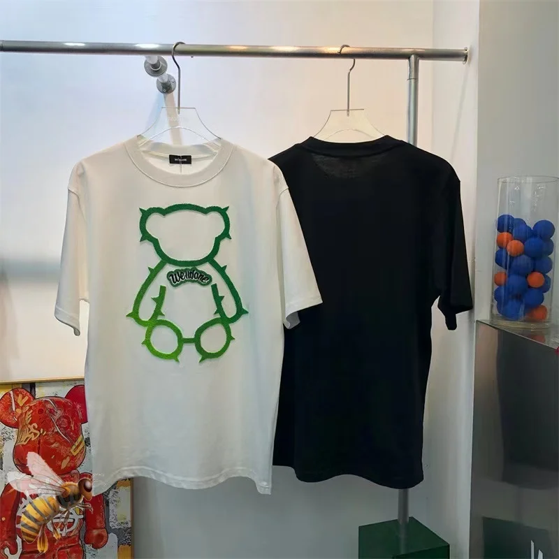 

Classic Welldone T Shirt Men Women Embroidery Hip-Hop High Quality Tops Tees Harajuku T-shirts Bear Streetwear WELLDONE Tshirt