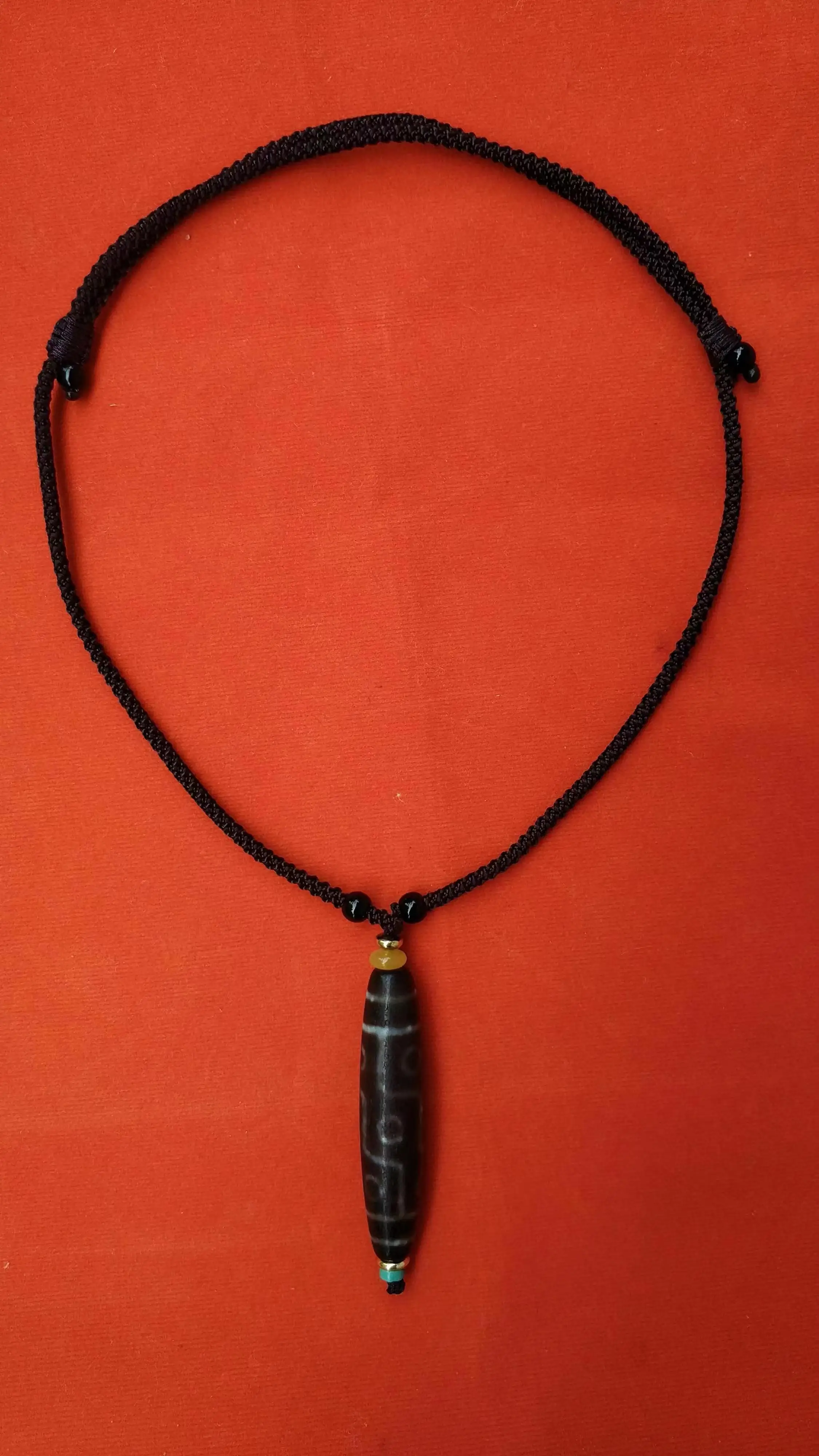 1pcs/lot Natural Old Agate Nine Eyes Dzi Turquoise Amber Gold Bead Pendant Necklace Simple Fashion High Grade jewelry amulet gem