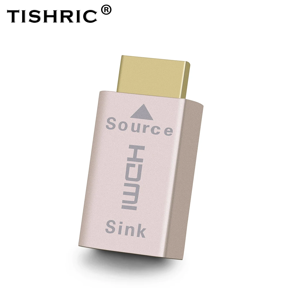 TISHRIC VGA HDMI-совместимый адаптер виртуального дисплея, эмулятор фиксации штепсельной вилки, блокировочная пластина 4K, Безголовый призрак, искусственный постоянный ток, Edid