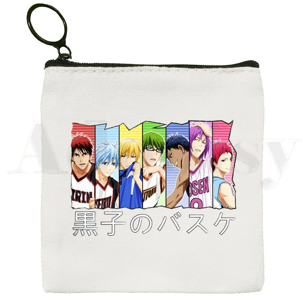 Hot Japanese Anime Kuroko No Basket Basketball Coin Purse Illustration Key Case Simple Small Cloth Bag New Creative Coin Purse
