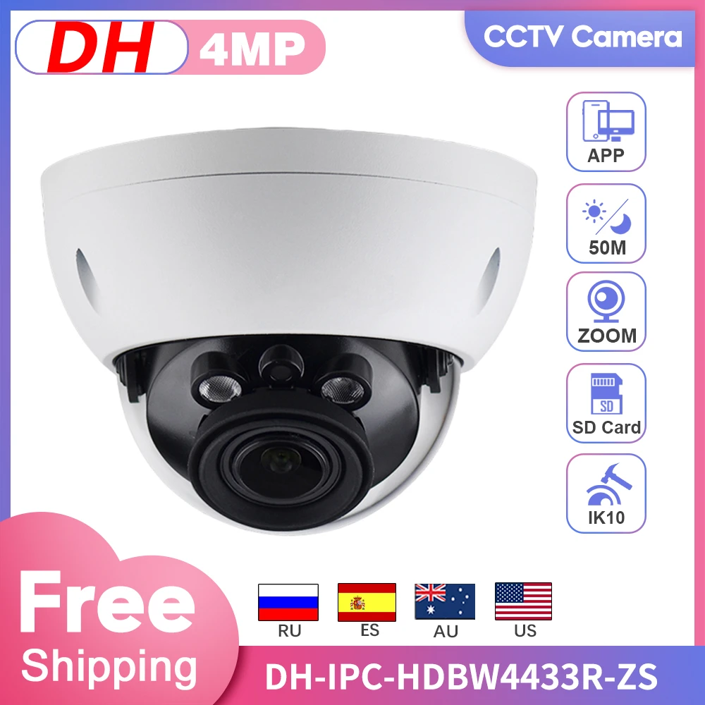 

DH CCTV Camera IPC-HDBW4433R-ZS 4MP IP Camera Security 5X Zoom Kamera Zewnetrzna With 50M IR Starlight Supported Mobile APP