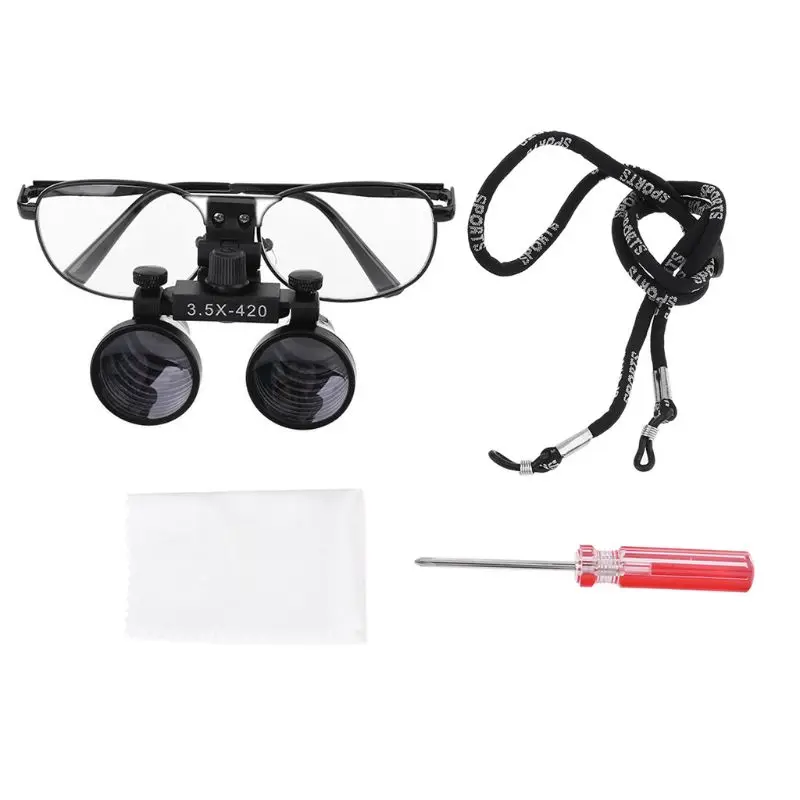 

2.5X 3.5X Dental Loupe Binocular Magnifier Operation Loupes with Eyeglasses Goggle Metal Frame 367D