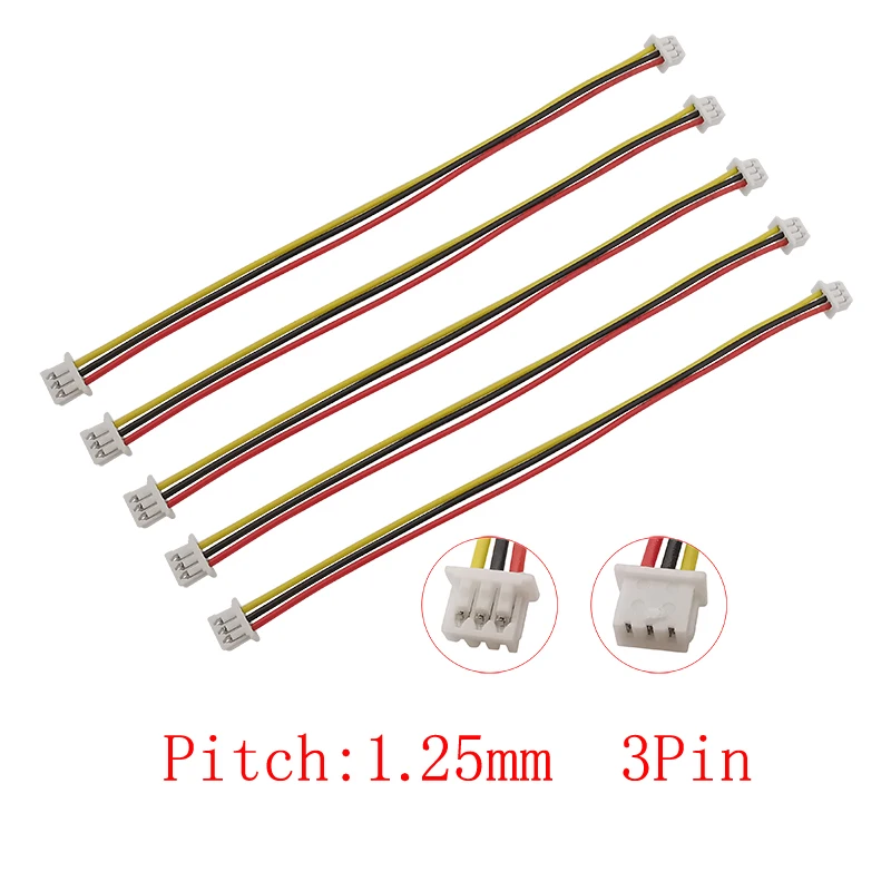 20/10/5Pcs Micro JST 1.25mm Pitch 3 Pin Female to Female Plug Wire Cable Connector 10CM 15CM 20CM 30CM 28AWG Electronic Wires