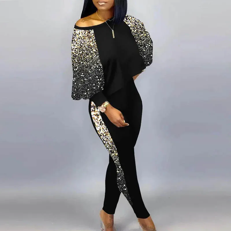 Женский спортивный костюм с принтом цепей весенний пуловер длинным