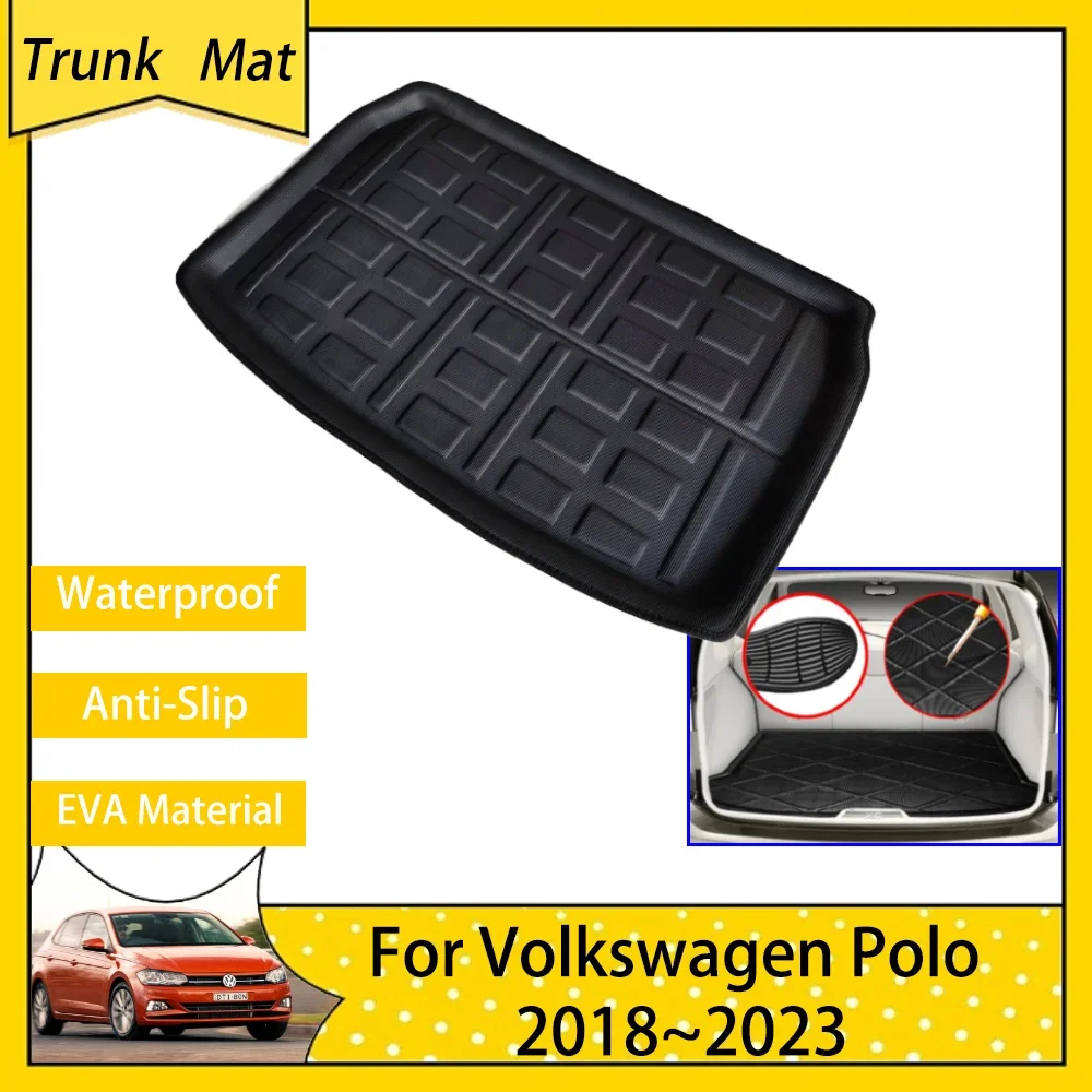Коврик для багажника автомобиля Volkswagen VW Polo MK6 2018 2019 2020 2021 2022 AW BZ хэтчбека задняя