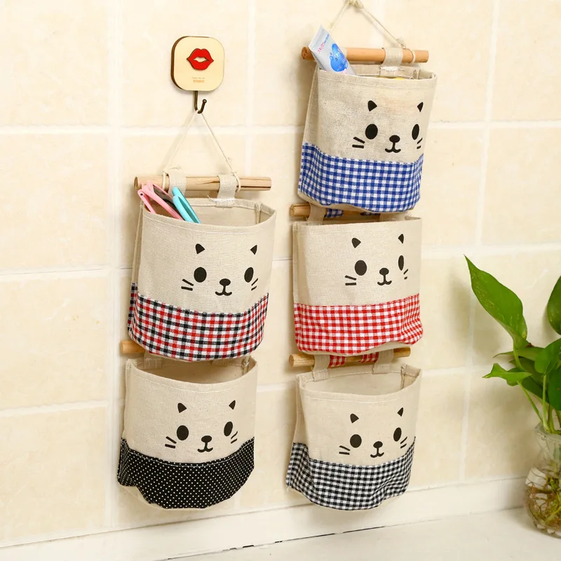 

5 pieces Cartoon Storage Bag Eco Friendly Bathroom Organizer Cloth Mask Reusable Space Saver Small Pouch Dorm Room Essentials